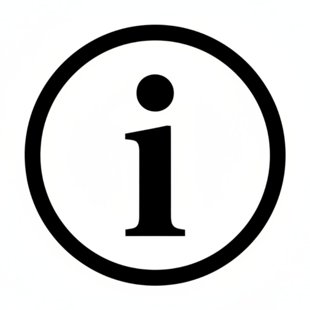 info icon, schwarz weiß