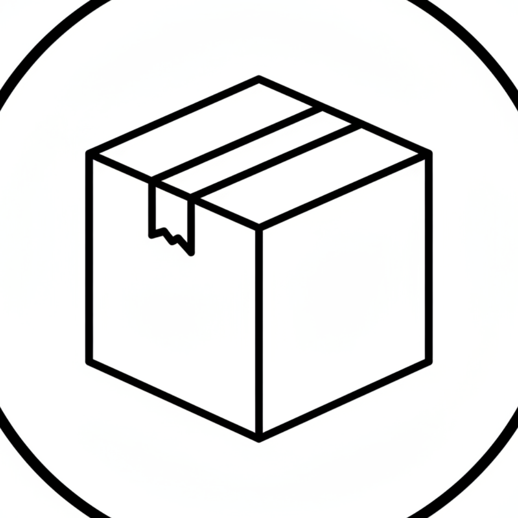Lieferpaketbox icon, schwarz weiß