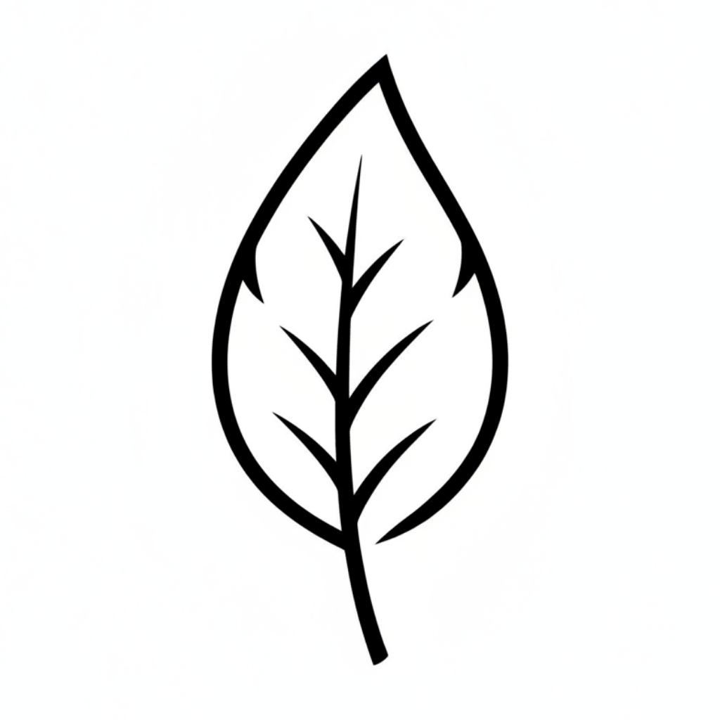 "Natürlich" Icon, schwarz weiß, Ohne schrift, Natur, Blatt